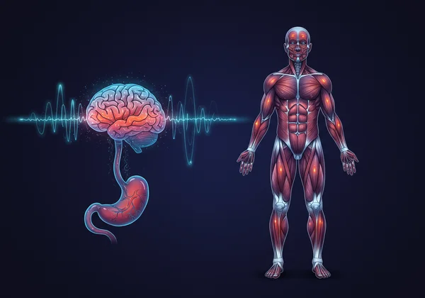 Abstract depiction of mind-body connection in anxiety