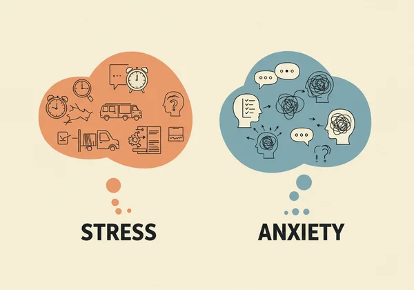 Menggambarkan perbezaan antara tekanan dan kebimbangan dengan jelas