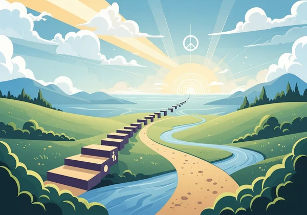 Symbolic path leading to inner peace and calm.