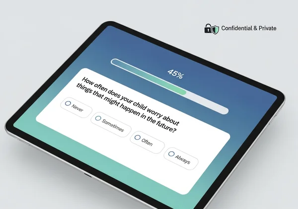 Online child anxiety screening test interface