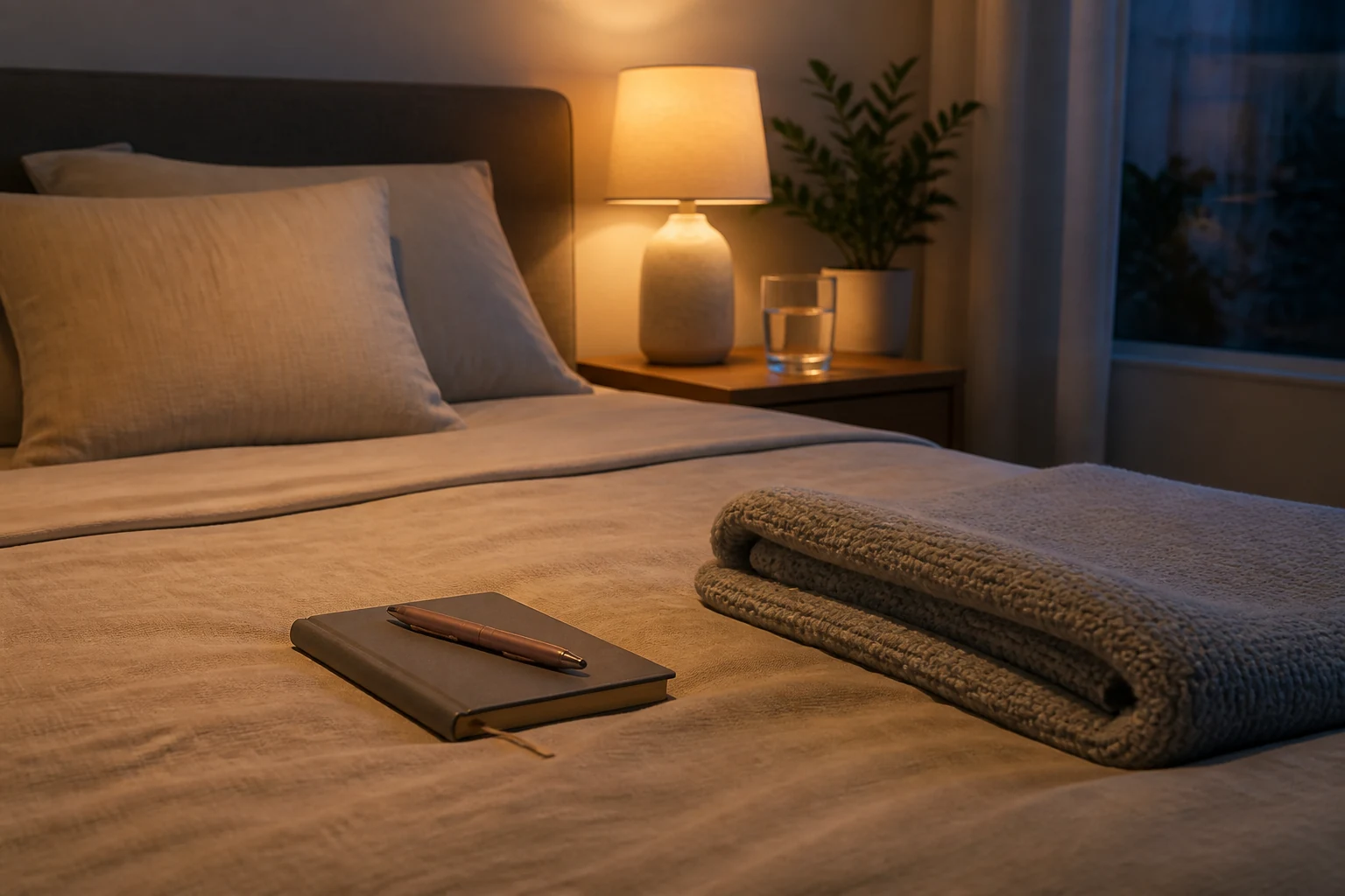 Calm bedroom wind down